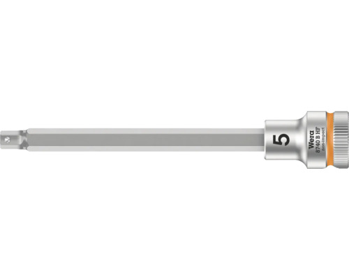 Cheie impact Wera 8740 B HF 3/8″, 5x107mm, profil Hex, din oțel crom-vanadiu Cheie imbus Wera cu funcție de reținere