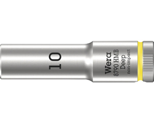Cheie tubulară adâncă Wera 8790 HMB de 10 milimetri pentru utilizare neimpulsivă