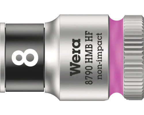 Cap cheie tubulară Wera 8790 C HMB HF Hex-Plus 8mm, din oțel crom-vanadiu Dulie Wera 8790 HMB HF, lățime cheie 8 mm, pentru șurubelnițe cu impact