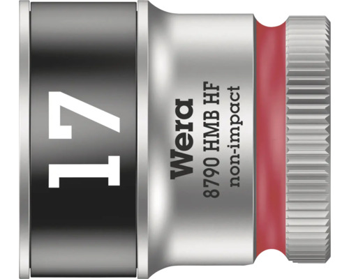 Cap cheie tubulară Wera 8790 C HMB HF Hex-Plus 17mm, din oțel crom-vanadiu Cheie tubulară Wera 8790 HMB HF, dimensiune cheie 17 mm, pentru lucrări de înșurubare fără percuție