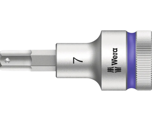 Cap cheie tubulară Wera 8740 C HF Hex-Plus 7x60mm, din oțel crom-vanadiu Logo Wera Cheie tubulară cu numărul 7