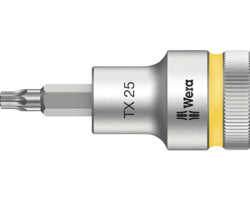 Cap cheie tubulară Wera 8767 C HF Torx 25x60mm, din oțel crom-vanadiu Bit șurubelniță Wera Logo TX 25