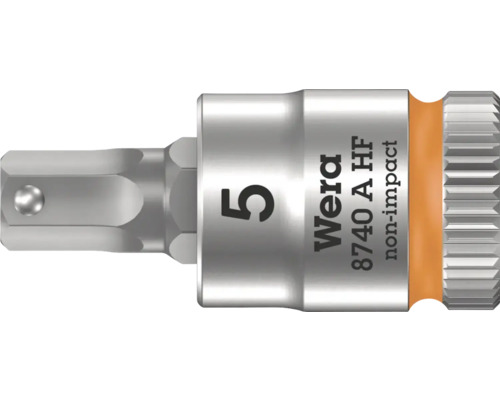 Cap cheie tubulară Wera 8740 A HF Hex-Plus 5x28mm, din oțel crom-vanadiu Cheie tubulară hexagonală Wera 8740 A HF Non-Impact, mărimea 5
