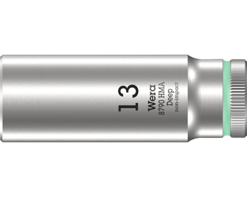Cheie tubulară Wera, mărimea 13, model adânc, nu este adecvată pentru chei de impact