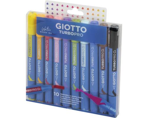 Pachet de zece carioci cu vârf dublu Giotto Turbo Pro