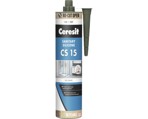 Silicon sanitar Ceresit CS 15 alb 280 ml Ceresit Silicon sanitar CS 15 cartuș cu aplicator