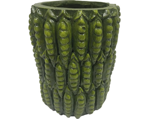 Mască ghiveci Lafiora Fasole ceramică Ø 18 cm H 23 cm verde Ghiveci de flori cu design de mazăre