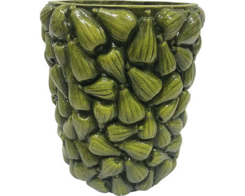 Mască ghiveci Lafiora Pepene ceramică Ø 20 cm H 25 cm verde Ghiveci de flori cu model de pere