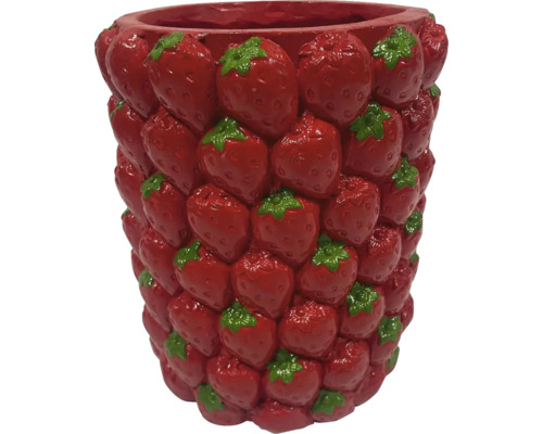 Mască ghiveci Lafiora Căpșuni ceramică Ø 20 cm H 25 cm roșu Ghiveci de flori cu design de căpșuni