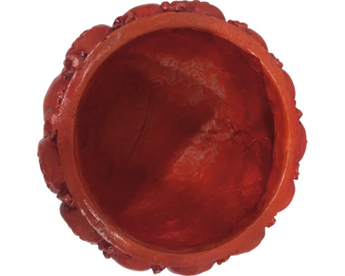 Ghiveci de flori din teracotă, prim-plan de sus