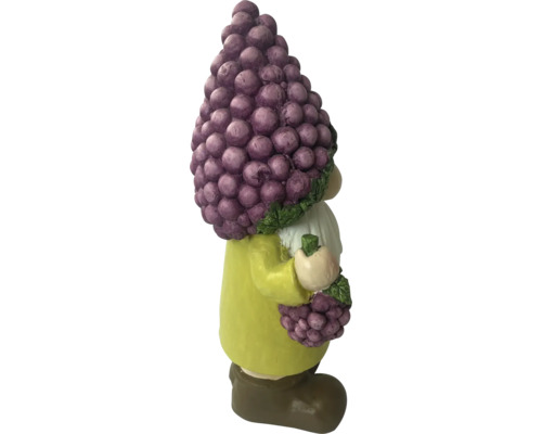 Gnom de grădină cu motiv de struguri, ca decorațiune pentru exterior