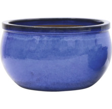 Ghiveci ceramic albastru pentru interior