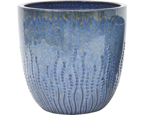 Ghiveci albastru cu model punctat