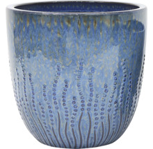 Vază de flori ceramică albastră cu model punctat