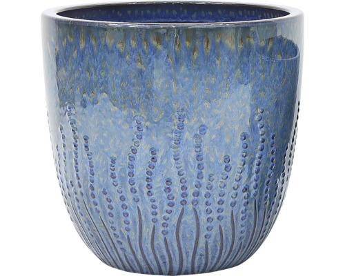 Vază de flori ceramică albastră cu model punctat