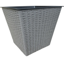 Ghiveci gri cu model de ratan