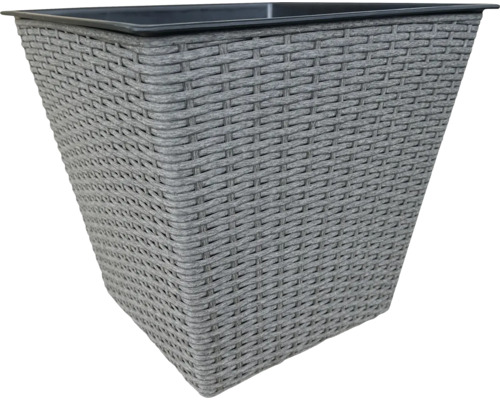 Ghiveci gri cu model de ratan