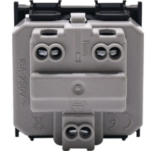 Vedere din spate a unui întrerupător cu borne de conectare și simbol de împământare