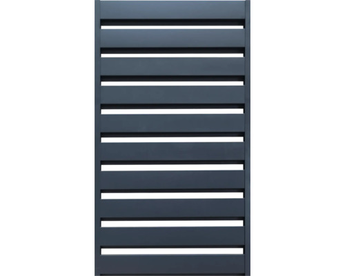 Panou gard lamelă dreaptă 125x180 cm gri Gard de confidențialitate din aluminiu cu lamele orizontale