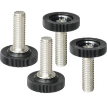 Picioare de reglare din metal cu bază de plastic striată