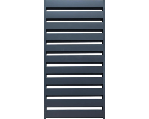 Panou gard lamelă dreaptă 150x180 cm gri Gard de intimitate din aluminiu cu lamele orizontale