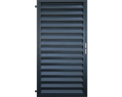Poartă pietonală jaluzea 90x180 cm gri Poartă metalică de gard cu lamele