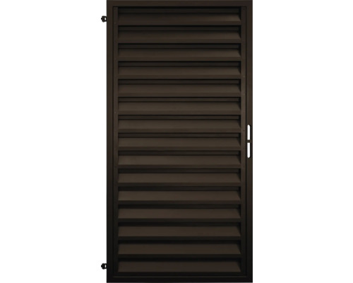 Poartă pietonală jaluzea 90x180 cm maro Ușă metalică cu lamele pentru exterior