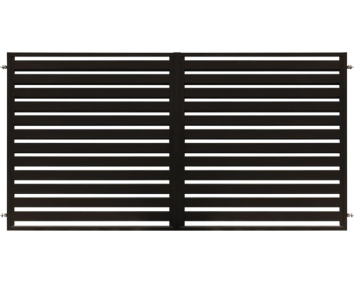 Poartă dublă auto lamelă dreaptă 350x180 cm maro Poartă dublă cu lamele orizontale pentru exterior