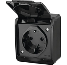 Priză cu contact de protecție pentru exterior cu capac deschis