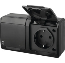 Priză cu contact de protecție cu capac rabatabil pentru exterior