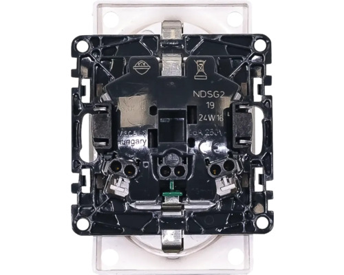 Vizualizare detaliată a unei inserții de comutator pentru materialul de instalație electrică de la Hornbach