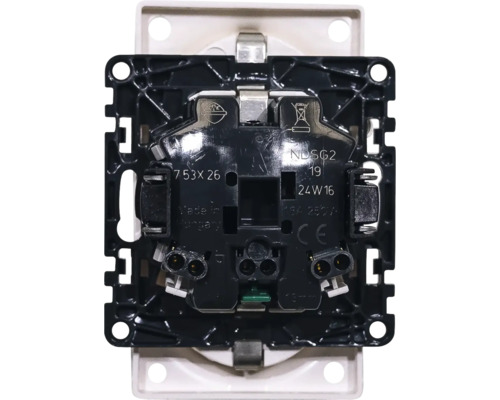 Partea din spate a unui întrerupător cu borne de conectare