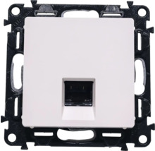 Priza de date cu capac dreptunghiular, alb