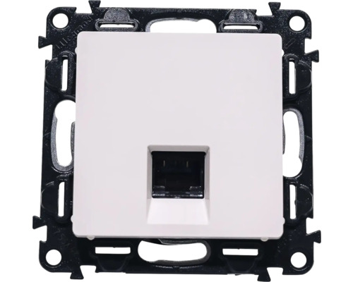 Priza de date cu capac dreptunghiular, alb
