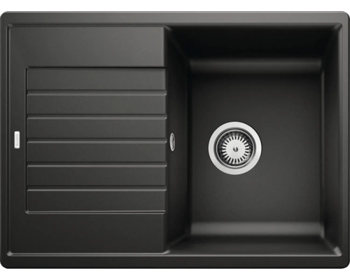 Chiuvetă bucătărie silgranit 1 cuvă Blanco ZIA 45 S Compact 50x68 cm cu picurător negru reversibilă Chiuvetă de bucătărie neagră cu uscător