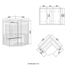 Dimensiunile saunei Home Deluxe