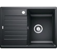 Chiuvetă neagră cu picurător și coș de sită