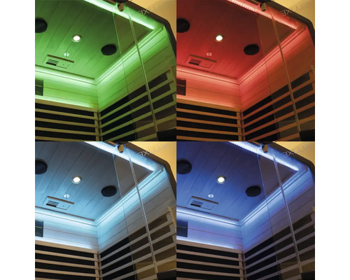 Colaj cu o saună cu iluminare diferită