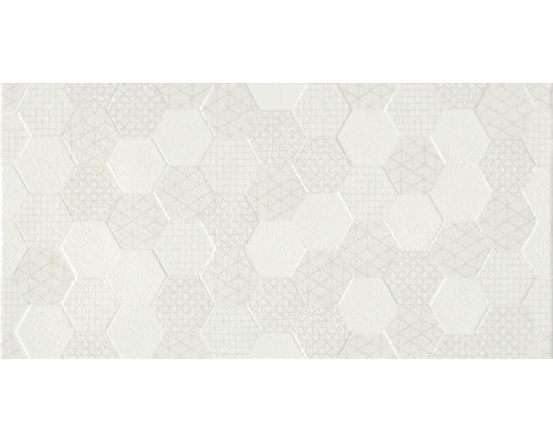 Faianță albă Grafen Hexagon White mată rectificată 30x60 cm Placă decorativă hexagonală cu modele geometrice