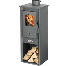 Sobă pe lemne cu lemne și bușteni care ard