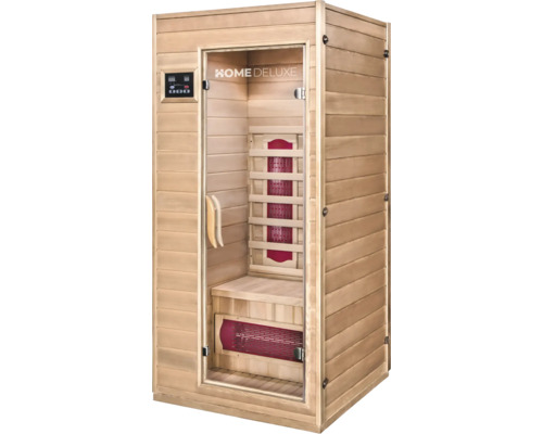 Saună cu infraroșu Home Deluxe din lemn cu ușă de sticlă