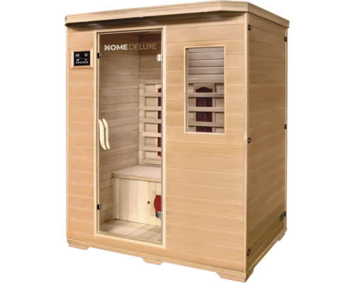 Saună Home Deluxe din lemn cu elemente de control și elemente din sticlă