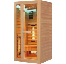 Saună cu infraroșu Home Deluxe cu ușă de sticlă și placare din lemn
