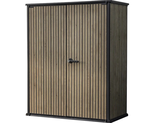 Dulap depozitare grădină pentru unelte Keter Signature plastic 140x74x170 cm maro Dulap de grădină cu două uși și mâner