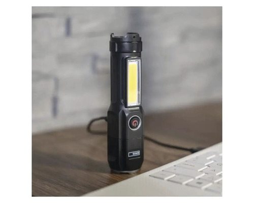 Lanternă de mână neagră cu bec LED