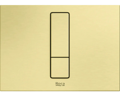 Clapetă de acționare pentru rezervor încastrat Roca Duplo S PS4 auriu periat Clapeta de acționare Roca cu două butoane pentru spălarea toaletei