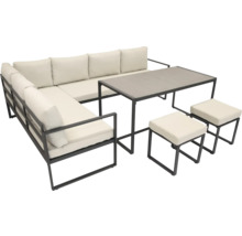 Set mobilier de grădină cu canapea, masă și taburete