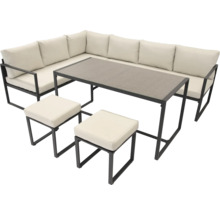 Set de mobilier de grădină cu canapea de colț, masă și două scaune