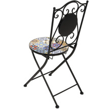 Scaun de grădină pliabil cu șezut mozaicat și cadru metalic