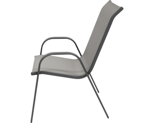 Scaun de grădină cu brațe și tapițerie textilă